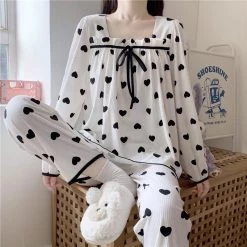 Juwas Chic Mini Hearts Long Sleeve Pajama Set