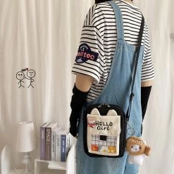 Juwas Hello Girl Embroidery Crossbody Bag HOME&LIFESTYLE