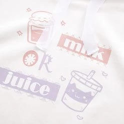 Juwas CLOTHING Kawaii “Milk Or Juice” Two-Tone Hoodie