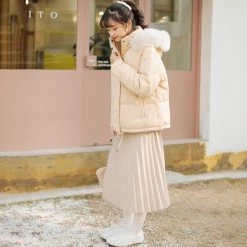 Juwas CLOTHING Basic Chic Canary Student Cotton Winter Coat