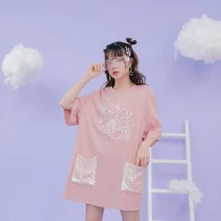 Juwas Kawaii Mr Bear Oversized T-Shirt NEW ARRIVAL