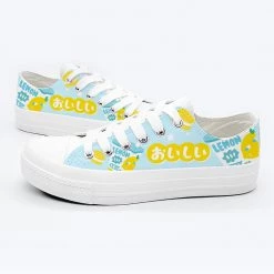Juwas NEW ARRIVAL Japanese Yogurt Ladies Canvas Shoes- Blue And Pink