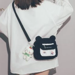 Juwas NEW ARRIVAL Bear Ears Plush Crossbody Bag