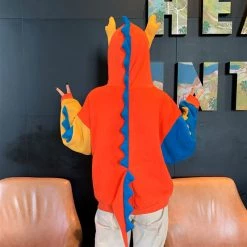 Juwas.com Online Store NEW ARRIVAL Color Block Dinosaur Monster Hoodie