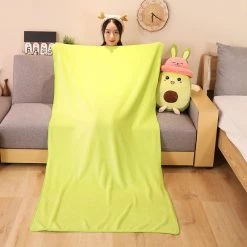 Juwas NEW ARRIVAL Green Avocado Plush Toy With Blanket