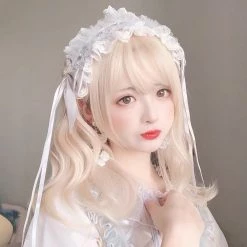 Juwas Kawaii Sweet Lolita Short Blonde Wavy Wig