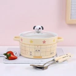 Juwas Lovely Animal Print Bowl With Fork Spoon Set NEW ARRIVAL