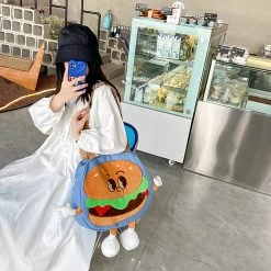 Juwas Cartoon Hamburger Shoulder Bags