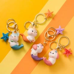 Juwas Cute Mermaid Starfish Keychain NEW ARRIVAL