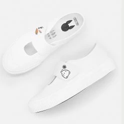 Juwas White Simple Kawaii Bunny Soft Shoes