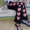 Juwas Streetstyle Hearts Print Loose Trouser Pants NEW ARRIVAL