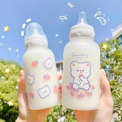 Juwas Strawberry Bear Printed Baby Juice Bottle NEW ARRIVAL