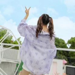 Juwas Kawaii Bear Overshirt Polo Jacket