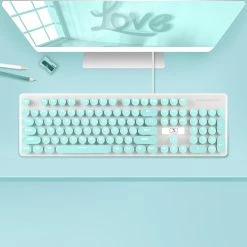 Juwas.com Online Store Pastel Round Button Wire Keyboard