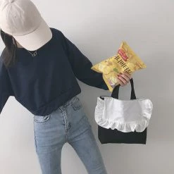 Juwas NEW ARRIVAL Ruffled Mini Bucket Handbag