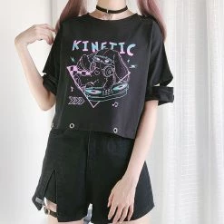 Juwas Kinetic Rabbit Print Short T-shirt