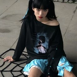 Juwas Gothic Asymmetry Loose Hoodie NEW ARRIVAL