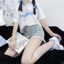 Juwas Letters Print Loose Summer T-shirt NEW ARRIVAL