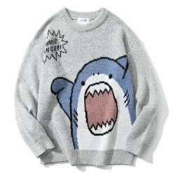 Juwas NEW ARRIVAL Shark Cotton Fleece Sweater