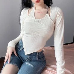 Juwas NEW ARRIVAL Retro Cross Chain Undershirt Top 10 Juwas NEW ARRIVAL Retro Cross Chain Undershirt Top