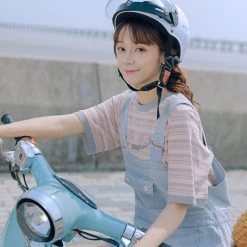 Juwas Sweet Pat Sandwich Striped T-Shirt NEW ARRIVAL