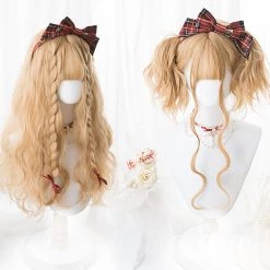 Juwas Harajuku Golden Curly Long Wig