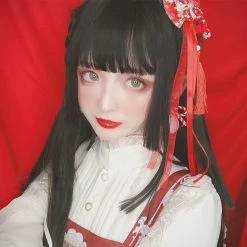 Juwas Japanese Harajuku Black Long Wig NEW ARRIVAL