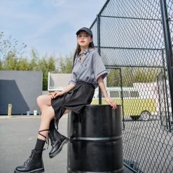 Juwas Kawaii Cross Uniform Set- Polo And Skirt NEW ARRIVAL