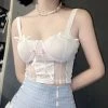 Juwas French White Lace Corset Cami Top