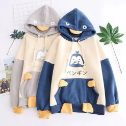 Juwas Cute Penguin Hoodie With Pocket CLOTHING