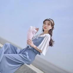 Juwas NEW ARRIVAL Summer Korean Top And Capri Square Pants Set