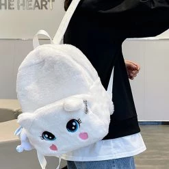 Juwas Cute Cat Eyes Furry Backpack