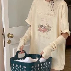 Juwas Vintage Floral Loose T-shirt