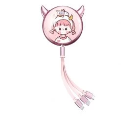 Juwas NEW ARRIVAL Kawaii Matchy Girl And Boy Couple 3-in-1 Charging Cables