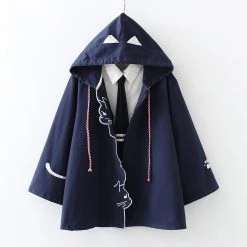Juwas Cat Ears Embroidery Cap Coat CLOTHING