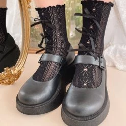 Juwas CLOTHING Mini Bowknot Lace Lolita Stockings