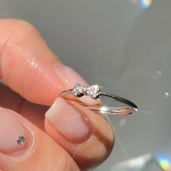 Juwas Little Bow Sterling Silver Adjustable Ring NEW ARRIVAL