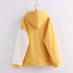 Juwas Japanese Cat Print Fuzzy Ball Drawstring Hoodie CLOTHING