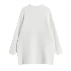 Juwas Korean Black/White Loose Cotton Sweater CLOTHING