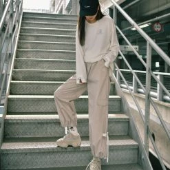 Juwas Cool Street Buckle Loose Jogger Cargo Pants NEW ARRIVAL