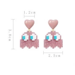 Juwas Pixel Ghost Silver Earrings NEW ARRIVAL