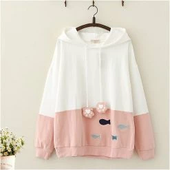 Juwas.com Online Store NEW ARRIVAL Kawaii Cat Claw And Fish Hoodie