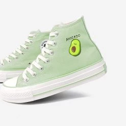 Juwas Ulzzang High-Cut Green Avocado Sneakers