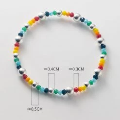 Juwas Fashion & Beauty Rainbow Beads Hand Bracelet Charm