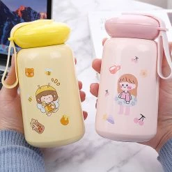 Juwas Cute Cartoon Print Water Bottle