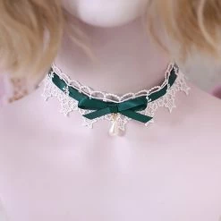 Juwas Kawaii Teardrop Pearl Choker Necklace