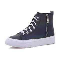 Juwas.com Online Store NEW ARRIVAL Korean Pop Reflective Rainbow Silver Sneakers Shoes