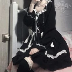 Juwas Gothic Lolita Victorian Cut Lace Dress