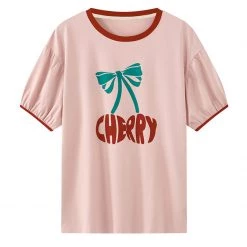 Juwas Cherry Theme Loose T-shirt NEW ARRIVAL