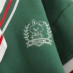 Juwas NEW ARRIVAL High School Bunny Velvet Polo Sweater